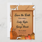 Save The Date Elégant Rustic Fall Feuilles Citrouille Automne Ma (Devant)