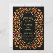 Save The Date Elégant Rustic Fall quitte Boho Mariage (Devant)