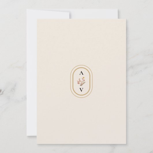 Save The Date Élégant Rustique Automne Beige Mariage Monogramme (Dos)