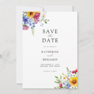 Save The Date Élégant Rustique Mariage Floral Été