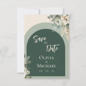 Save The Date Élégant Sage Floral Green Wedding Enregistrer la d (Devant)