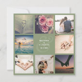 Save The Date Elégant Sage Green Ampersand Photo Collage Mariage (Devant)