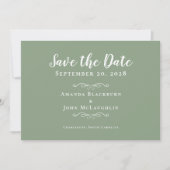 Save The Date Elegant Sage Green Delicate Romantic Calligraphy (Devant)