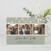 Save The Date Elégant Sage Green Mariage Photo Enregistrer La Da (Debout devant)