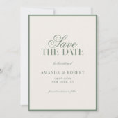 Save The Date Elegant Sage Green Old Money Wedding (Devant)
