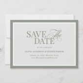 Save The Date Elegant Sage Green Photo | Luxe classique (Devant)