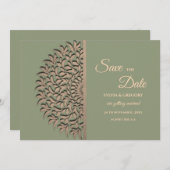Save The Date Elégant Sage moderne vert & or classique mandala (Devant / Derrière)
