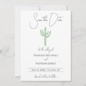 Save The Date Élégant Saguaro Cactus Enregistrer La Date Invitat (Devant)
