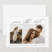 Save The Date Élégant Script 2 Photo Mariage (Devant / Derrière)