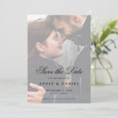 Save The Date Élégant Script 2 photo recto verso Enregistrer la  (Debout devant)