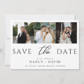 Save The Date Élégant Script 3 Collage photo mariage (Devant)
