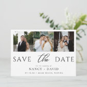 Save The Date Élégant Script 3 Collage photo mariage (Debout devant)