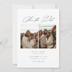 Save The Date Élégant Script 6 Mariage photo QR Code