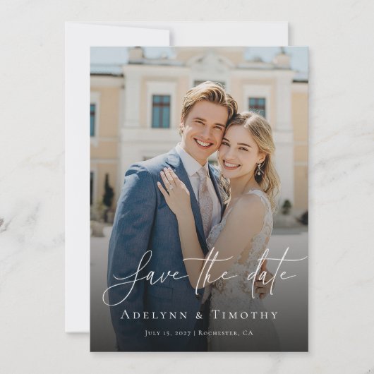 Save The Date Elegant script and modern photo (Devant)