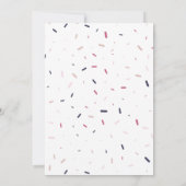 Save The Date Élégant Script Blanc Confetti Enregistrer La Date  (Dos)