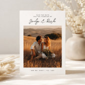 Save The Date Élégant Script Boho Photo Budget Enregistrer la Da