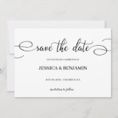 Save The Date Élégant Script Calligraphie Mariage Enregistrer la (Devant)