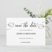Save The Date Élégant Script Calligraphie Mariage Enregistrer la (Debout devant)