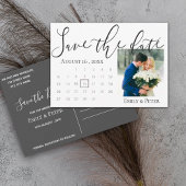 Save The Date Élégant Script Classy Back Mariage blanc photo