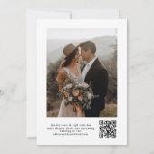 Save The Date Élégant script code QR Mariage Photo (Dos)