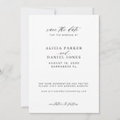 Save The Date Élégant script de calligraphie photo mariage (Dos)