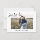 Save The Date Élégant Script de Date de Sauvegarde Photo Minimal (Devant)