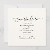 Save The Date Élégant script de typographie moderne un Mariage p (Dos)