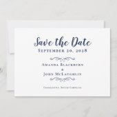 Save The Date Élégant Script Delicate Romantique Calligraphie Bl (Devant)