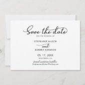Save The Date Élégant Script élégant 3 Photo Collage Mariage (Dos)
