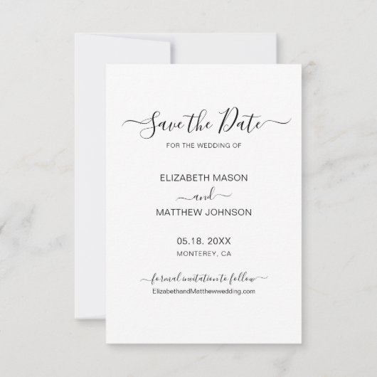 Save The Date Élégant script en terre cuite Photo Collage Mariag (Dos)