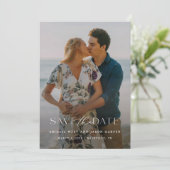 Save The Date Élégant Script Enregistrer la Date Photo (Debout devant)