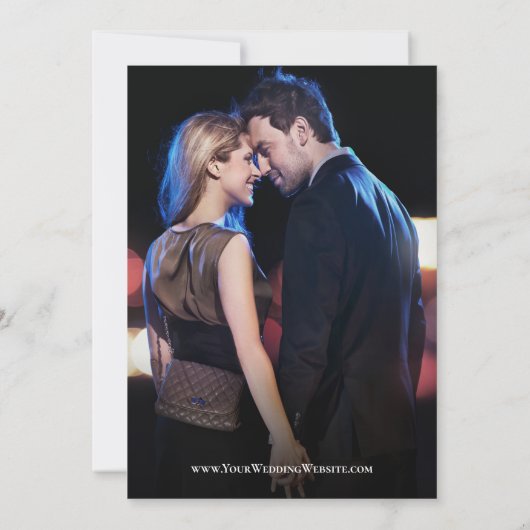 Save The Date Élégant Script Fiançailles Photo Simple Enregistre (Dos)