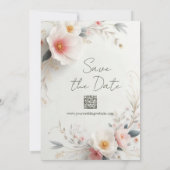 Save The Date Élégant Script Fleurs Aquarelle Enregistrer La Dat (Dos)