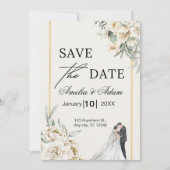 Save The Date Élégant Script Floral Enregistrer La Date Annonce (Devant)