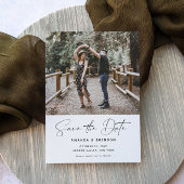 Save The Date Élégant Script Grange Mariage Enregistrer la date