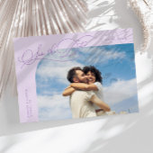 Save The Date Elegant Script Lilac Curved Frame Photo