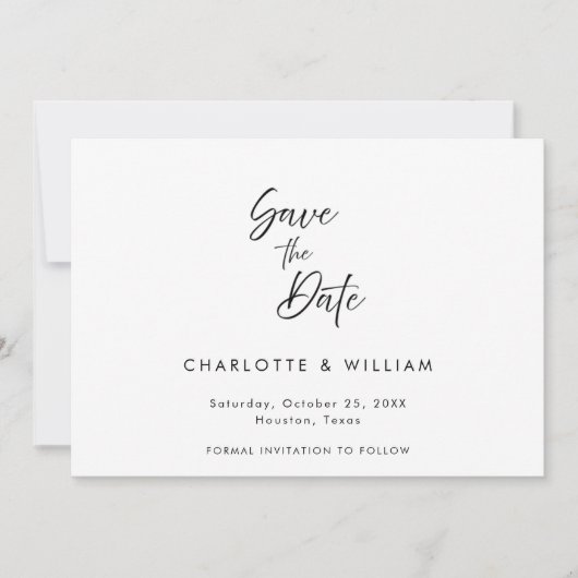 Save The Date Élégant script manuscrit minimal | Mariage (Devant)