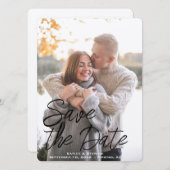 Save The Date Élégant script manuscrit photo personnalisée (Devant / Derrière)