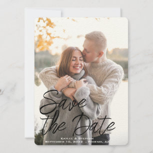 Save The Date Élégant script manuscrit photo personnalisée