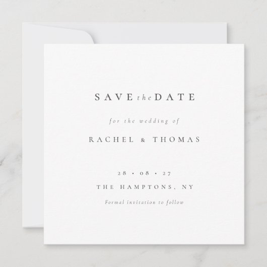 Save The Date Élégant Script" Mariage Enregistrer la date (Devant)