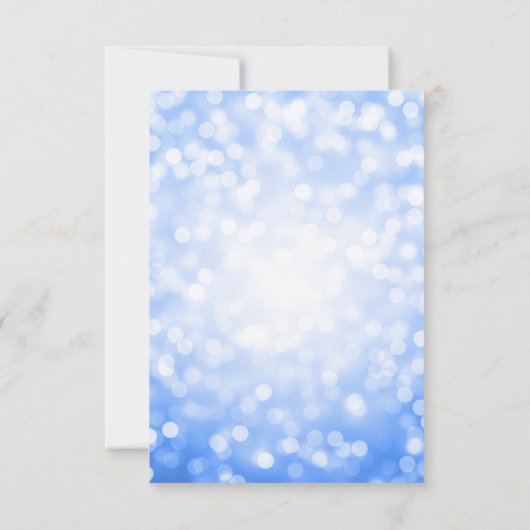 Save The Date Élégant Script Mariage Navy Blue Bokeh Lumières (Dos)