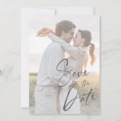 Save The Date Élégant script Mariage photo moderne (Devant)