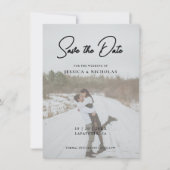 Save The Date Élégant script Mariage photo moderne (Devant)