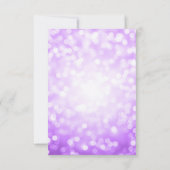 Save The Date Élégant Script Mariage Purple Bokeh Lumières (Dos)