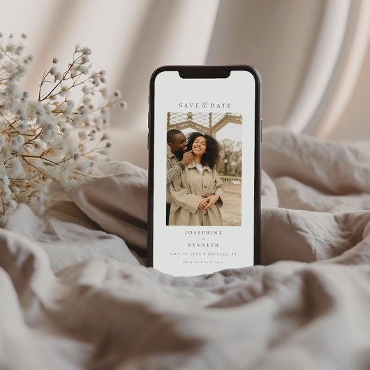 Save The Date Élégant script minimal Mariage photo