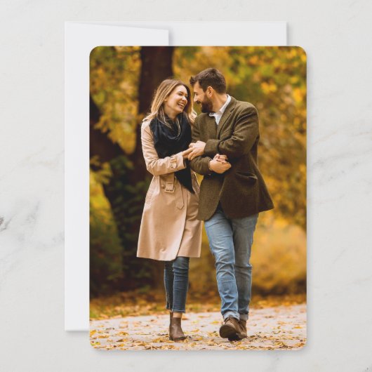 Save The Date Élégant script minimal photo Mariage (Dos)