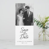 Save The Date Elegant Script Modern QR Code Photo Bookmark (Debout devant)