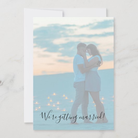 Save The Date Élégant Script Moderne Mariage Photo Enregistrer L (Dos)