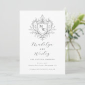 Save The Date Elegant script monogram crest  (Debout devant)