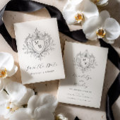 Save The Date Elegant script monogram crest 